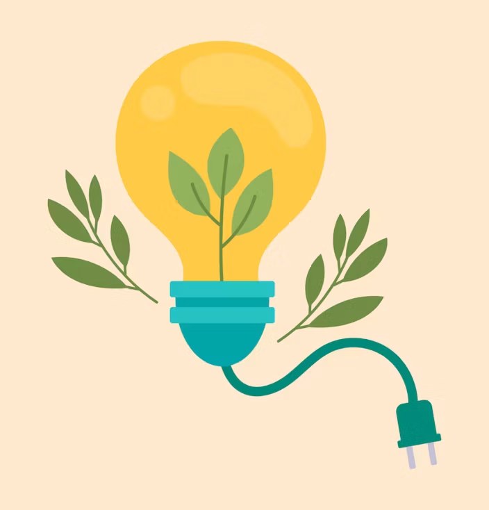 Lightbulb with a seedling growing inside it