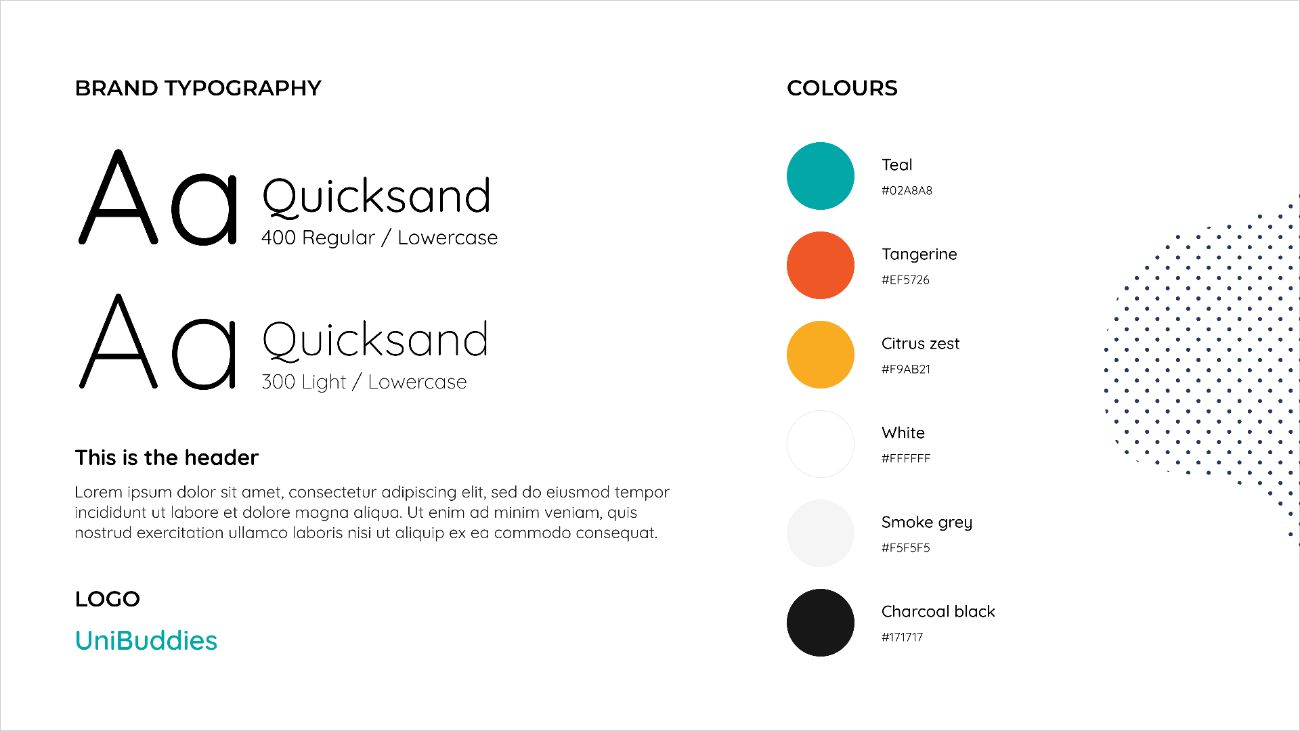 Fonts and colour guide