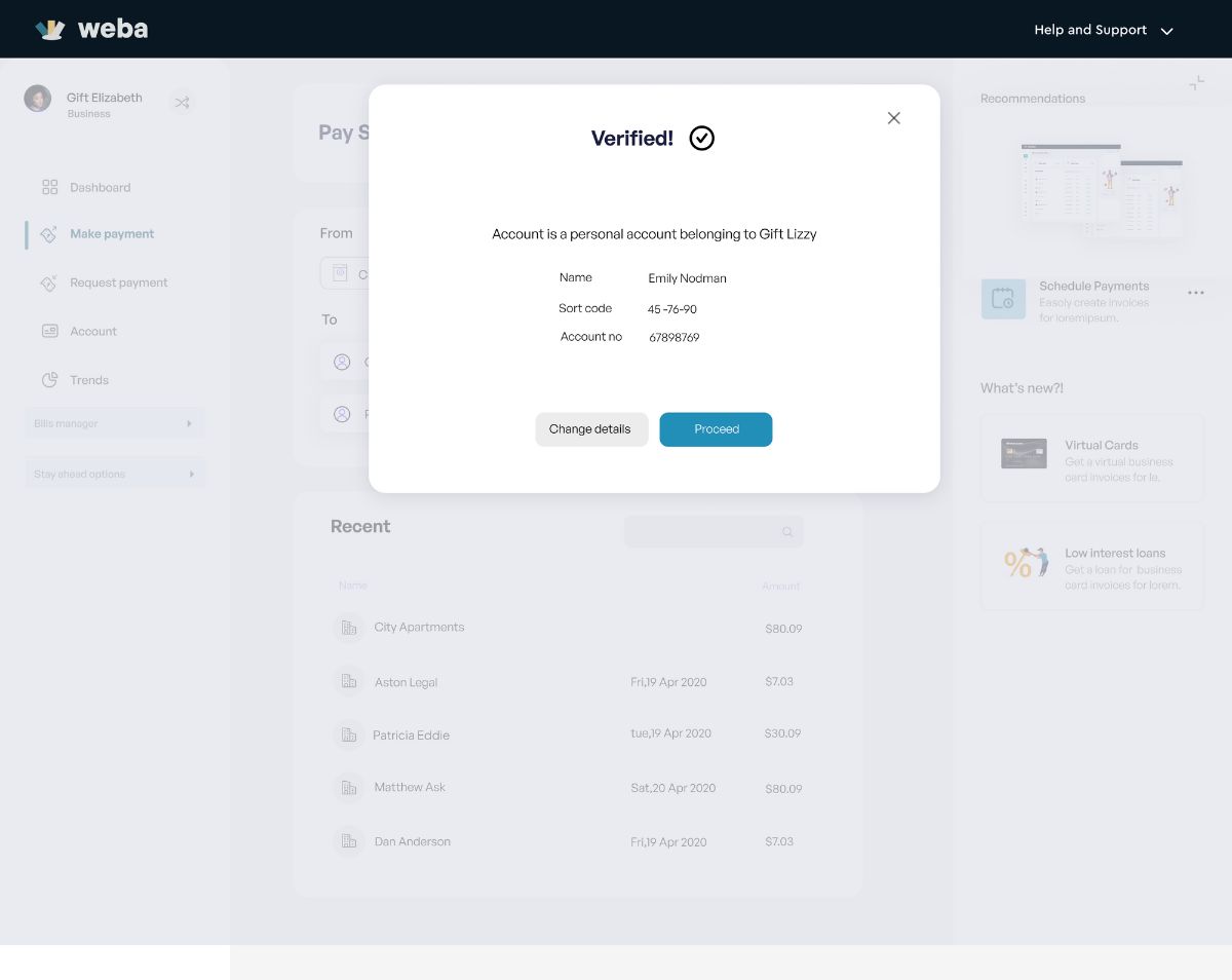 Get paid screen